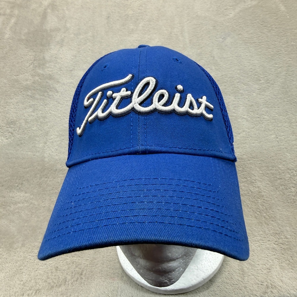 Titleist Foot Joy Hat Cap Blue Pro V1‎ Golf Mesh Flexfit Fitted S M Golf Mens